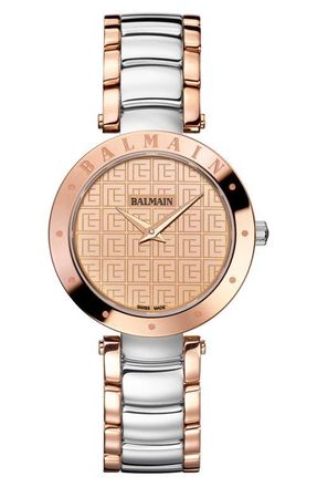 Balmain ia Bijou Watch, 33mm in Two Tone Steel Rose at Nordstrom