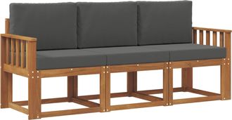 vidaXL Conjunto De Sof&aacute;s De Exterior 3 Uds. Natural Y Antracita Vidaxl