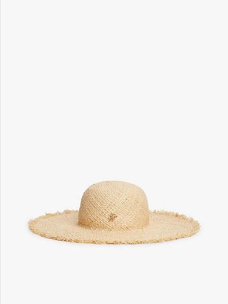 Tommy Hilfiger Sombrero de paja tejida con insignia