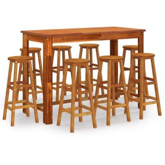 vidaXL vidaXL 9 Piece Garden Bar Set Solid Wood Acacia