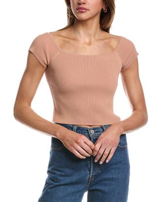 525 america Cropped Off Shoulder Rib Tank