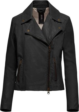 Bomboogie Tiss Leren Bikerjack - Dames - Leren en Su&egrave;de Jassen - Zwart - XL - Leer - Jassen