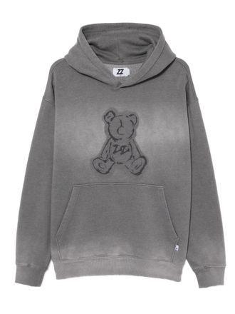 Izzue graphic-print hoodie - men - Polyester/Cotton - L - Grey