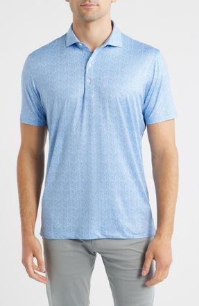 Johnnie-O Popping Tops Beverage Opener Print Featherweight Performance Polo in Kona at Nordstrom, Size Xx-Large