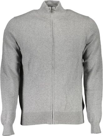 North Sails Zip Up Gebreide Vest Klassieke Pasvorm - Heren - Vesten - Grijs - XL - Katoen - Truien & Vesten