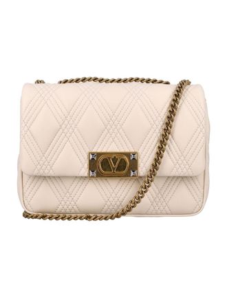 Valentino Garavani Off White Quiltied 67 Medium Shoulder Bag