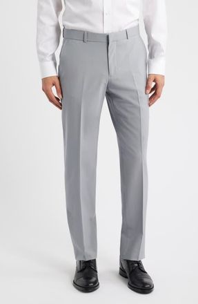 Nordstrom Henrik Trim Fit Solid Stretch Wool Suit Pants in Grey Sculpture at Nordstrom, Size 44