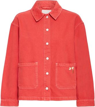 Ichi Giacca di jeans - - Jackets - Donna - Rosso - S