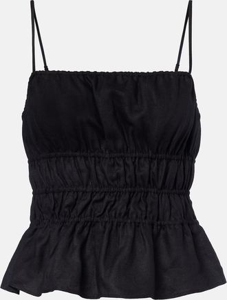 Staud Ayla linen crop top