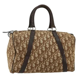 Dior Vintage Trotter Canvas Brown Canvas Handbag (Pre-Owned)