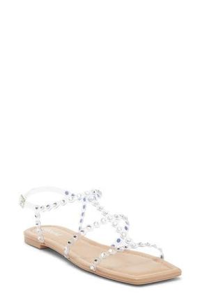 Abound Jewel Embellished Flat Sandal in Clear at Nordstrom Rack, Size 5.5