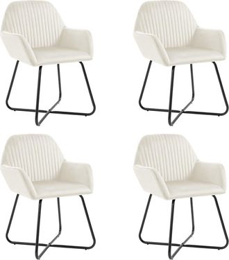 vidaXL Vidaxl - Sillas De Comedor 4 Unidades Terciopelo Crema