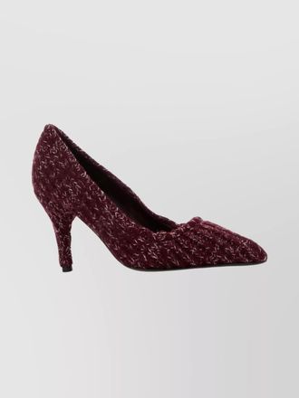 Prada textured fabric mid heel pointed toe pumps
