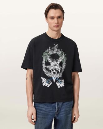 AllSaints Cotton Palm Ripper Short Sleeve Graphic T-Shirt, Size: XXL
