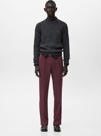Mango Pantaloni regular fit fluidi bordeaux - Uomo - 44 - MANGO MAN