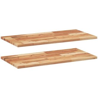 vidaXL Vidaxl - Estante Flotante 2 Uds Madera Acacia Acabado Aceite 80x40x2 Cm