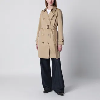 Burberry Trench Kensington doppiopetto beige in cotone