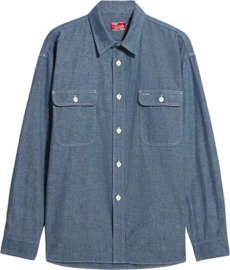 Fortela Sail Chambray Shirt in Sky at Nordstrom, Size X-Large