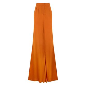 Alberta Ferretti Long Fluid Skirt - female - Alberta Ferretti - Wide Trousers - Orange - XL - Trousers