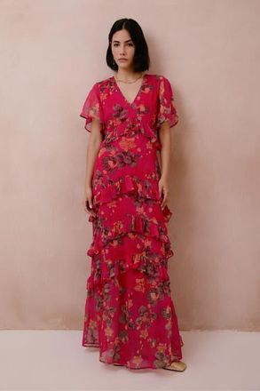 Raishma Estella Dress in Red Floral at Nordstrom, Size 10 Uk