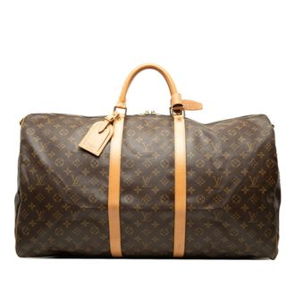 Louis Vuitton Brown Pvc Leather Boston Bag (Pre-Owned)
