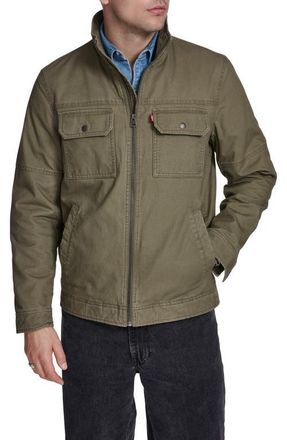 Levi's Slub Cotton Military Jacket in Olive Tree at Nordstrom, Size Xx-Large