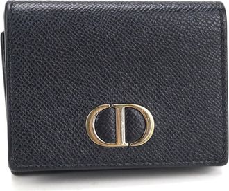 Dior Black Leather Wallet (Tri-Fold) (Pre-Owned)