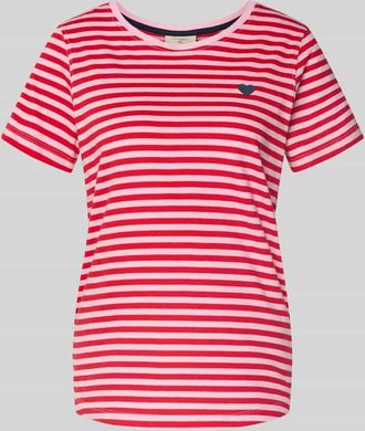 Freequent T-Shirt mit Motiv-Stitching und Rundhalsausschnitt in Rosa, Gr&ouml;&szlig;e XL