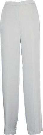 Theory Zijden Georgette Wijde Pijp Broek - Dames - Straight fit broeken - Grijs - S - Broeken