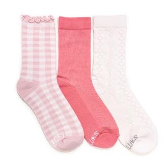 Muk Luks Womens Dream Step Crew Socks, 3 Pair Pack in Pink at Nordstrom