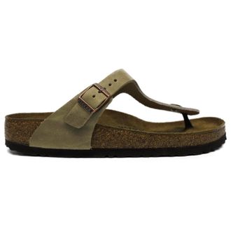 Birkenstock Gizeh Waxy Leather Unisex Toe Post Sandals - Tabacco Brown - Size:UK 4.5