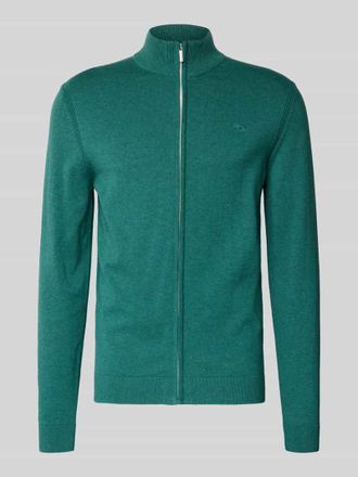 Tom Tailor Regular Fit Strickjacke aus reiner Baumwolle in Smaragd, Gr&ouml;&szlig;e L