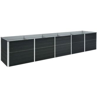 vidaXL Vidaxl - Arriate De Acero Galvanizado Gris Antracita 400x80x45 Cm