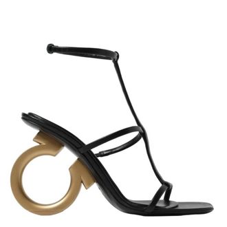 Ferragamo Ferragamo Ladies Black Nappa Elina Gancini Sandals