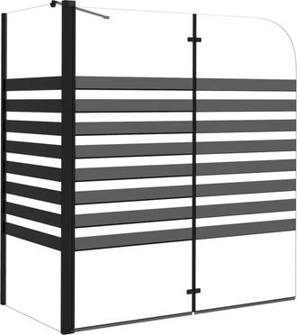 vidaXL Vidaxl - Mampara De Ba&ntilde;o A Rayas Vidrio Templado 120x68x130 Cm