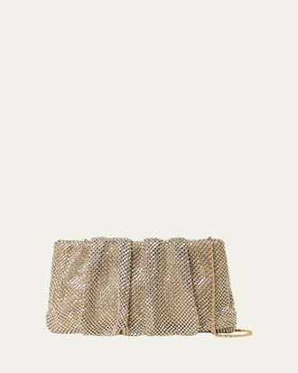 Loeffler Randall Serena Ruched Rhinestone Clutch Bag