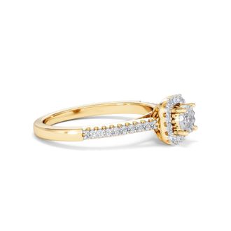 The Diamond Store Masami Lab Diamond Halo Engagement Ring 0.25ct Pave Set in 18K Gold Vermeil