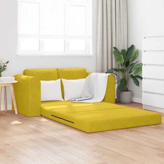 vidaXL Divano letto Giallo 148 x 71 x 83 cm Velluto - Vidaxl