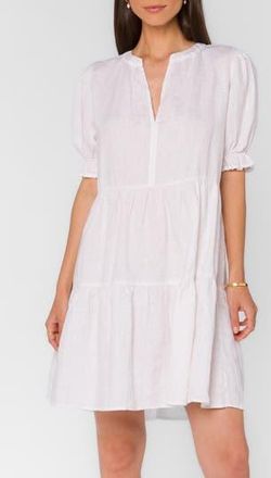 Velvet Heart Tiered Linen Blend Dress in Optic White at Nordstrom Rack, Size X-Small
