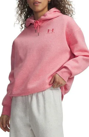 Under Armour Icon Fleece Hoodie in Bittersweet Pink Light Heather at Nordstrom, Size X-Small