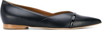 Malone Souliers Black Leather Colette Pointed-Toe Flats