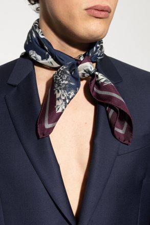 Dolce & Gabbana Silk Scarf, Mens, Navy Blue