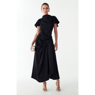 Willa Lissy Midi Dress in Black at Nordstrom, Size 10