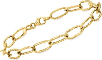 Ross-Simons Italian 14kt Yellow Gold Paper Clip Link Bracelet