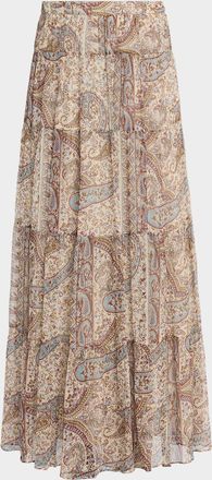 BA&SH Cali Paisley Print Maxi Skirt