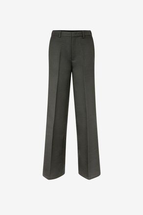 Forte_Forte Hose mit weitem Bein aus Schurwolle und Viskose