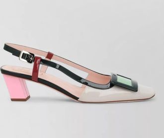Roger Vivier pointed toe slingback pumps block heel