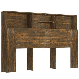 vidaXL Mueble Cabecero Color Roble Ahumado 160x19x103,5 Cm Vidaxl