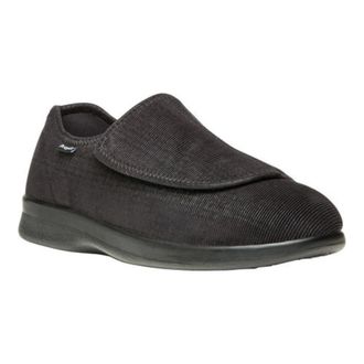 Prop&eacute;t Cush N Foot Slippers Mens Black Corduroy Slip on Shoes HTAT1119