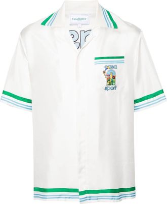 Casablanca Casa Sport silk shirt - men - Cotton/Silk - S - White